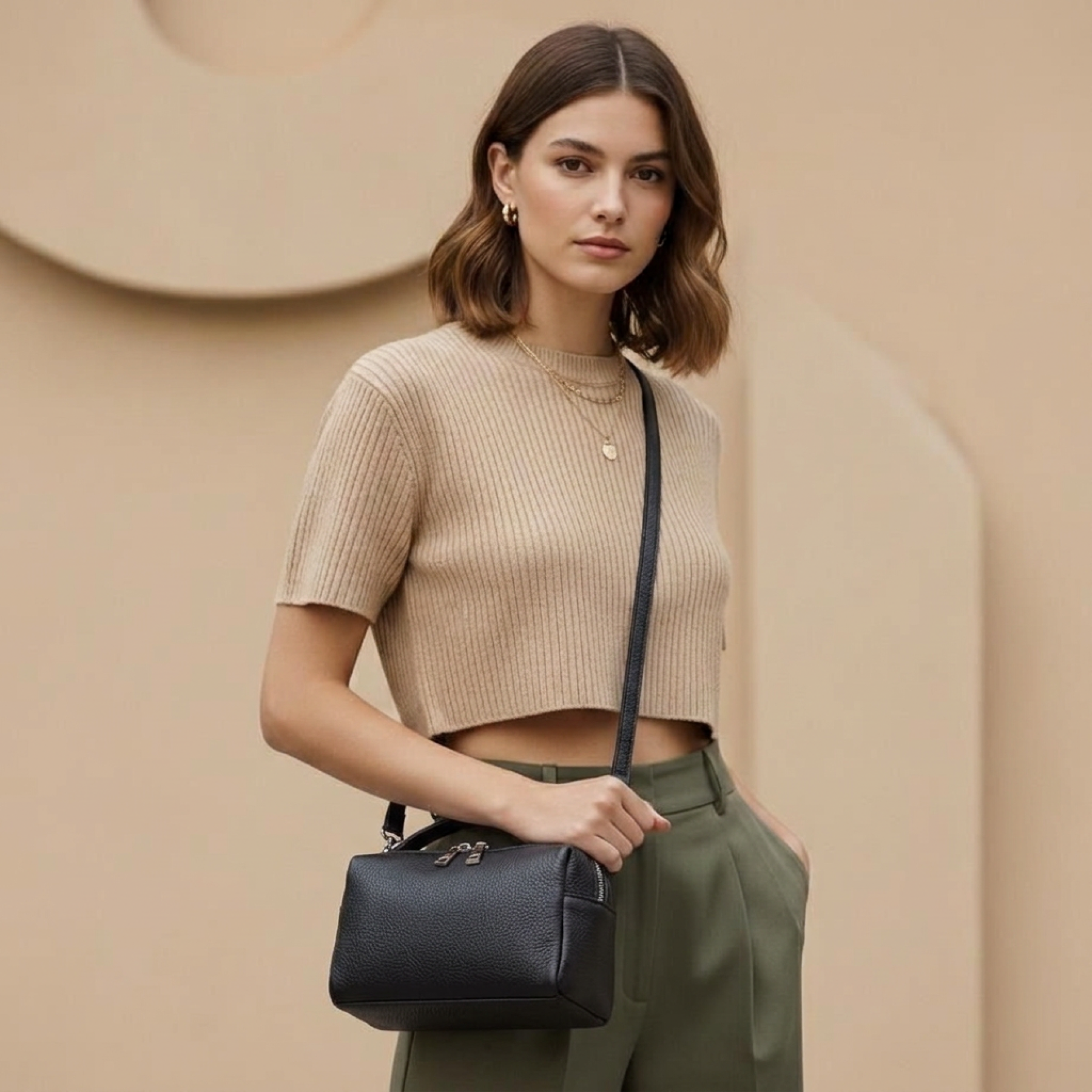 Ledertasche mit Trageriemen