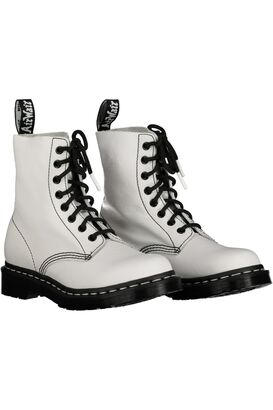 1460 pascal black & white leather ankle boots