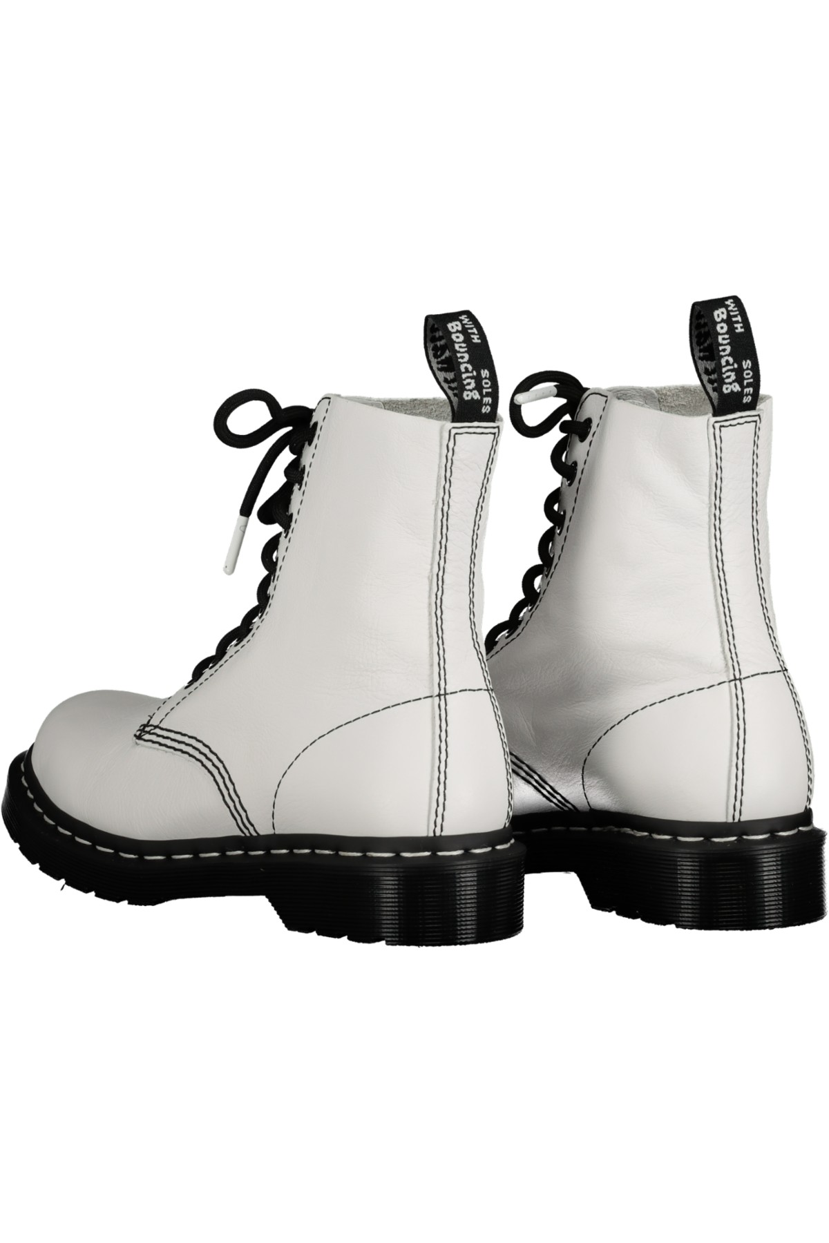 1460 pascal black & white leather ankle boots
